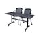 Kobe Rectangle FlipTop Table, 60" W, 29" H, Laminate Top, Gray MKFT6024GY23BK - alternate 1
